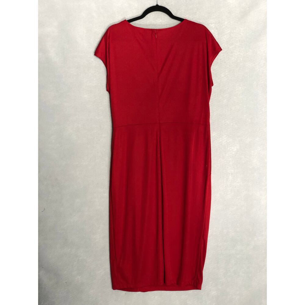 Lauren Ralph Lauren Gervas Short Sleeve Dress Red Women's Size 16 NEW - Picture 4 of 10